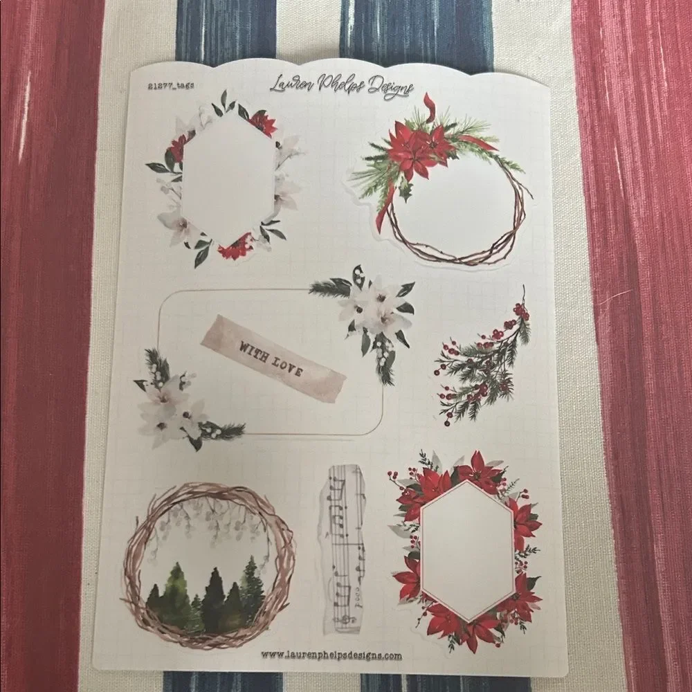 Lauren phelps design 5 sticker sheets  Holiday print NEW